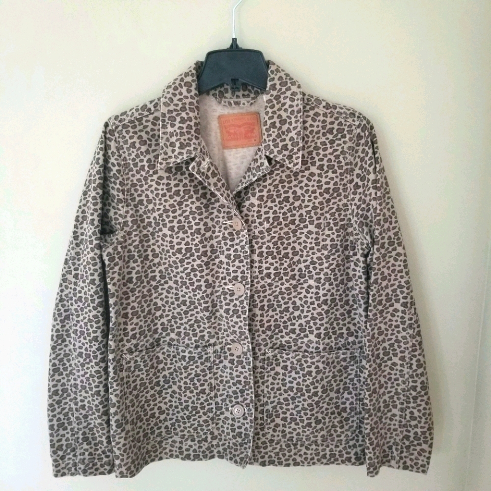 Levi's Leopard Print Button Up Jacket - image 1